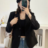 Spring And Autumn New Blazer Women's High-End Texture Dress Small Suit Japanese And Korean Casual Solid Color Suit Top