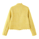 BSK&TRAF Women's Clothing In The Autumn Of 2025 New French Fragrant Fashion With Coarse Spinning Flowers And Long-Sleeved Coat