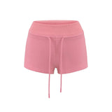 Spice Girl Drawstring High Waist Knitted Casual Pants Women's Summer New Sexy Slimming Packed Hot Pants
