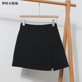 Irregular A-Word Fork High-Waist Skirt Short Skirt Women's Korean Dress Dress Dress 8872