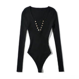 Thai Style Trend Long-Sleeved V-Neck Buckle-Coat Shirt Bottoming Women's Solid-Colored Clothes Based On