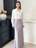 New Chinese Chinese Styled Fascination Crate Acetic Dress Girl Retro High-Rise Thin A Word Butterfly Flower Hanging Fishtail Skirt