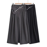 Spice Girls Irregular Belt Hanging Suit Pants Autumn Loose Thin Straight Trousers Street Broad Leggings