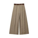 Autumn Women's Fashion With Belt Silk And Taut Leg Trousers 3533556