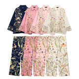 Spring New Long-Sleeved Printed Shirt 1281842 Rolling Edge Design Trousers 1281843