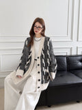 Standing Sweater Coat Women's Autumn And Winter Thicken 2025 New Design Feeling Lazy Loose Long-Sleeved Knitting Big Open Shirt