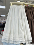 Design Layer Splicing Lace Lace Skirt Dress Half Skirt Women's Autumn And Winter New High-Waisted A-Shaped Skirt