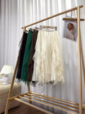 Vintage 100-Fold Dress Irregular Thin A Sub-Net Dress 2025 Spring New Long Skirt Women's Summer