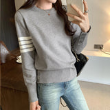 2026 Into The Spring To Take The Bottom Of The Knitted Shirt Women's Autumn And Winter New Cuff Hem Buckle Waist Loose Top