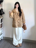 Two Sides Wearing Fur Lamb Wool Coat Women's New Han Velvet Thick High-End Locomotive Cotton Suit