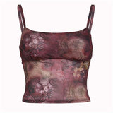 Vintage Printing Body Repair Screen Sling Slings Women Summer And Autumn New Sexy Low-Breasted Vest Woman