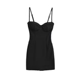 Pure Wind With Chest Cushions With Skirt Femininity Small Retro Waist Tight Bottom Hottie Short Skirt