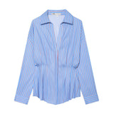 New Simple And Solid Color Folding Silk Shirt 2110534
