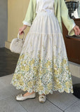 Half-Dress Casual Flowers 3D Embroidery Commuting With Long Skirts For Women