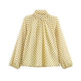 2025 New Women's Fashion Style Elegant Dot Shirt Skirt 5289161