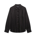 Spring 2025 New Set Women's Long-Sleeved Shirt Top Broad Leg Trousers Loose Design Sense 4786090