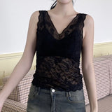 Net Red Hot Girls Burst Summer Pure Sexy French Net Yarn Lace Lady Playing The Bottom Vest Breathable Girls