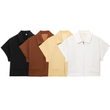 Spring 2025 New Women's Collar Short-Sleeved Short Coat Straight Trousers 8491053 8491054