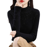 Half-High Collar Sweater Women's Autumn And Winter Thick New Leisure Set Warm Knitting Loose Bottom Shirt Tide