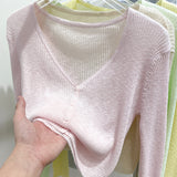 Bamboo Silk Knitted Jersey Short Coat Women's Summer Thin Bottom T-Shirt 2026 New Hoodie