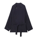 Women's Belt Ribbon Escape Coat 6136244 Folded Trousers 6136245