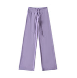 Hooded Yoga Zipper Coat Women 2026 Spring And Autumn New Solid Dress + Rope Straight Trousers Set