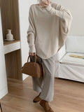 Korean Version Of The Design Sense Of Irregular Bat Sleeve Knit Shirt Girls Autumn Winter New Loose Thin Lazy Jacket Sweater