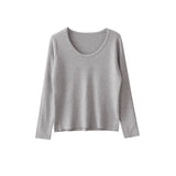 Good Quality Autumn New French Simple Style Temperament Collar Slim Thin Long Sleeve Knitted Shirt For Women