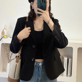 Spring And Autumn New Blazer Women's High-End Texture Dress Small Suit Japanese And Korean Casual Solid Color Suit Top