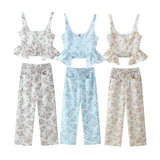 BSK&TRAF Women's Clothing 2026 Summer New Fashion Babes Lotus Floss Hanging Slings Set