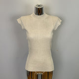South Korea 2025 Spring And Summer New Temperament Slimming Half-High Collar Knitted Vest T-Shirt Top Female Ins