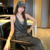 Light People Know Wearing The Swinging Letterless Vest Women's Summer Wear 2026 New Korean Design Slings