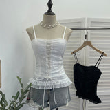 Real Shooting Unique Small Vest With Chest Cushion Three-Dimensional Lace Wearing Rope Slings With Short Sleeveless Top 8162
