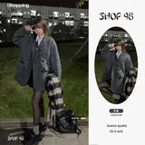 Temperament Casual Fashion Retro Hairy Suit Coat Women Autumn And Winter Small Long Loose Coat