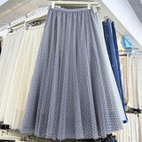 Net Yarn Half Body Cake Skirt Oversized Umbrella Skirt Long Heavy Industry Velvet Wave Point A Font Ponbo Net Yarn Skirt
