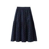 Tweed And Velvet Purple Broken Flower Half-Dress Women Autumn And Winter New Sen With Sweet Loose Waist Long A-Word Umbrella Skirt