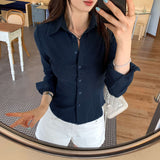 Korean Niche Does Not Hit The White Long-Sleeved T-Shirt Girl 2025 Spring New Design Sense Niche Bottom Shirt