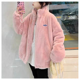 Milk Fufu Small Fragrant Wind Pink Lamb Wool Coat Women Winter Thick Small Senior Plush Collar Baseball Suit