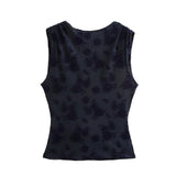 2025 Spring Dress Women's New Dew-Planted Velvet Net Sleeveless Top 3067134 3152530