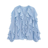 Spring 2025 New Long-Term Loose Design Niche Laminated Shirt Top 4786063