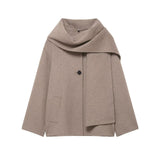 Autumn New Wool-Blend Scarf Short Coat 6318275