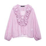 Autumn New Cascade Decoration Loose-Fitting Shirt 8544207