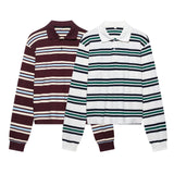 Women's Fashion Simple Academy Style Striped Bing Casual T-Floose