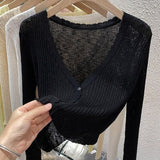 Small Fragrant Knitted Cardigan Thin Women's Ice Silk Loose Outer Sun Protection Coat Summer Short Top Long Sleeve