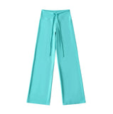 Hooded Yoga Zipper Coat Women 2026 Spring And Autumn New Solid Dress + Rope Straight Trousers Set