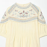 Spring New Embroidery Round Collar Collar Loose Top 5770025