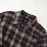 Autumn New Loose Collar Long-Sleeved Plaid Fashion Shirt
