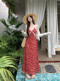 Lace Spliced Flower Sling Dress Women 2026 Spring New Temperament Slim Thin Small Long Skirt Tide