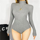 Autumn And Winter High-Neck Long Sleeves Jersey Design Sense Of The Body Sexy Hot Girl Wearing High-Neck Thread T-Shirt Girl