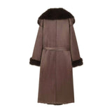 BSK&TRAF Women's Winter 2025 New Artificial Fur Belt Coat 3581240